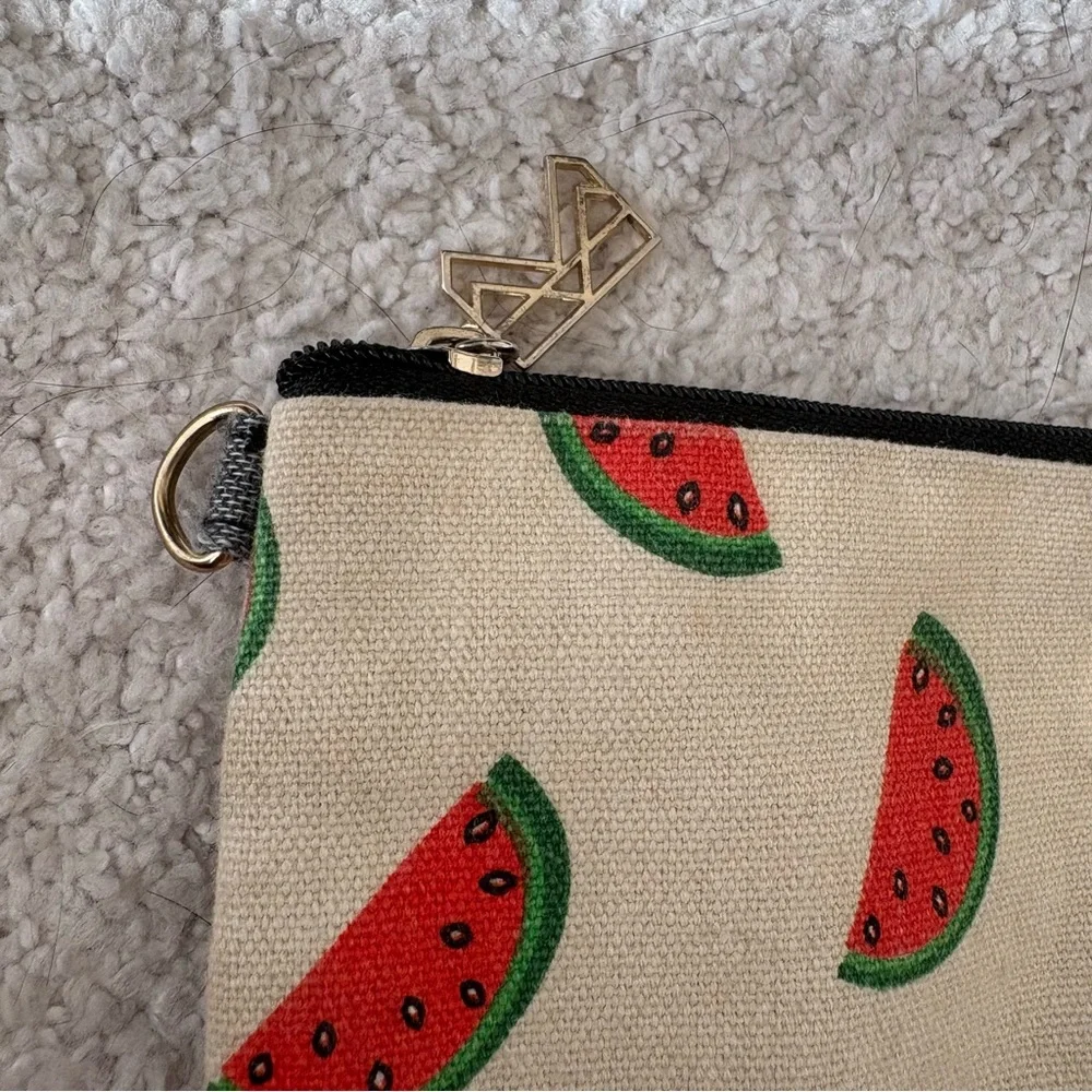 Watermelon Print Cream Clutch Zip Pouch - Picture 3 of 13